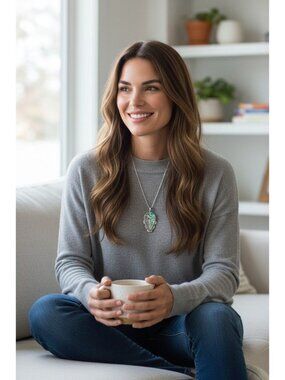 925 Sterling Silver Abalone Shell Pendant – Teardrop Oval, Iridescent Rainbow Co